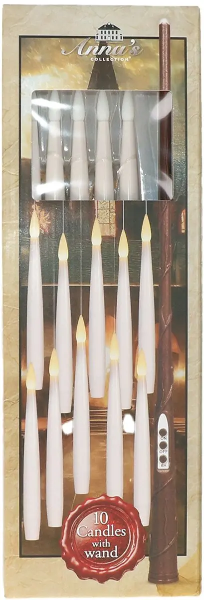 Anna's Collection Zwevende LED Kaarsen 10 Stuks - 15cm - Wit