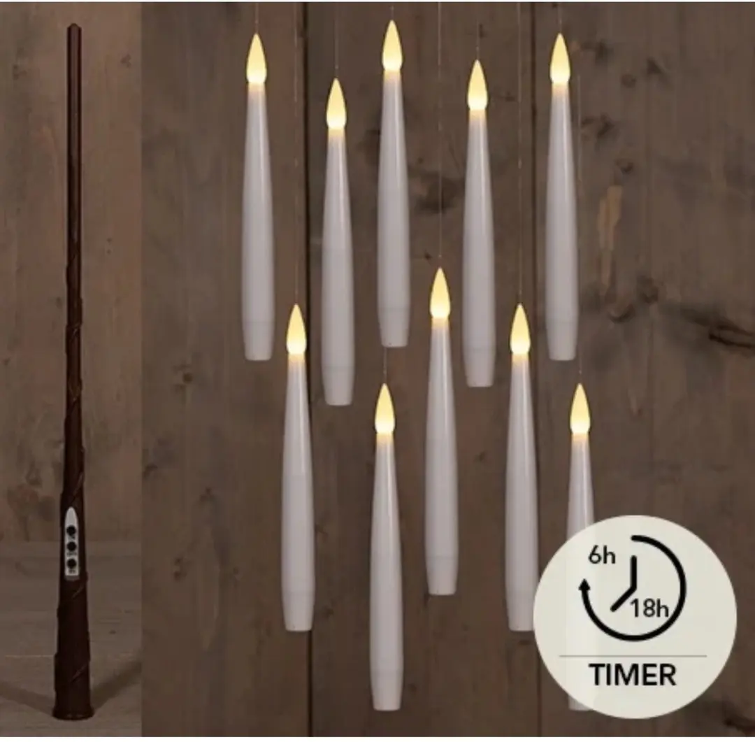 Anna's Collection Zwevende LED Kaarsen 10 Stuks - 15cm - Wit