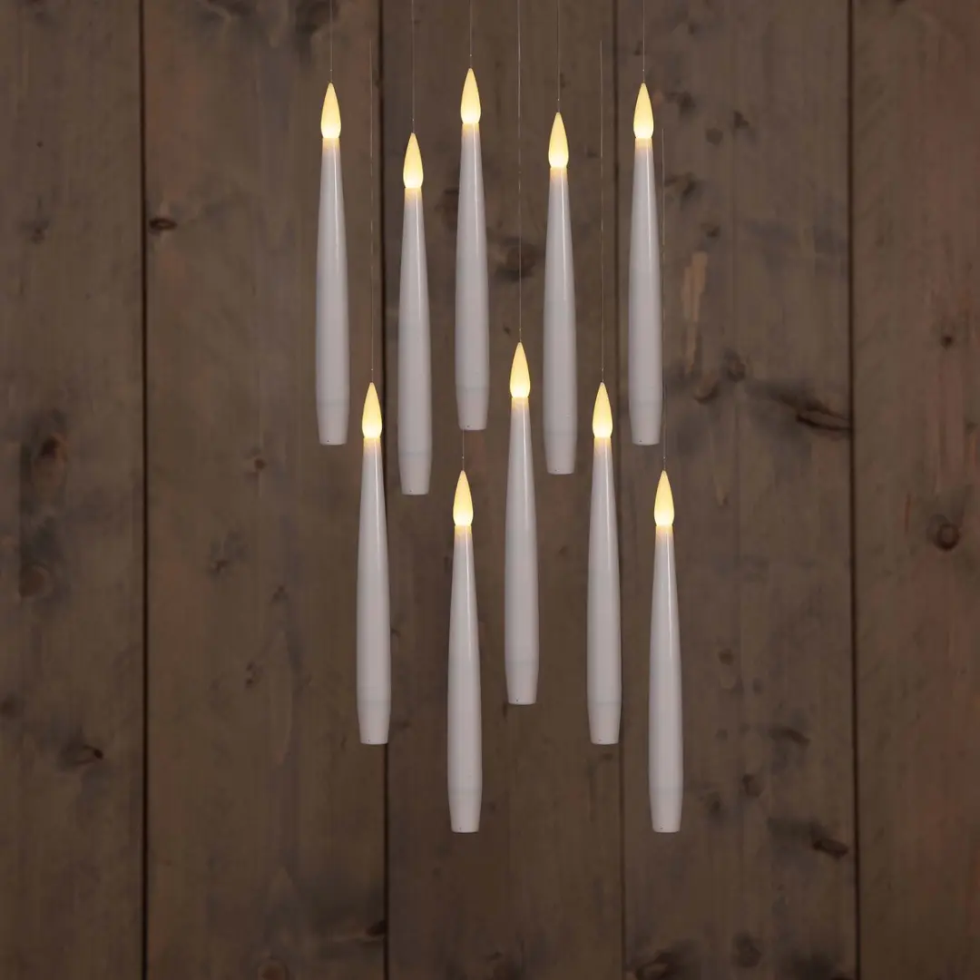 Anna's Collection Zwevende LED Kaarsen 10 Stuks - 15cm - Wit