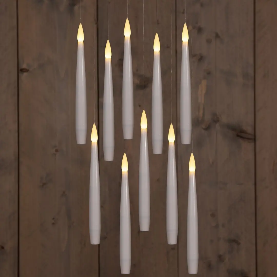 Anna's Collection Zwevende LED Kaarsen 10 Stuks - 15cm - Wit
