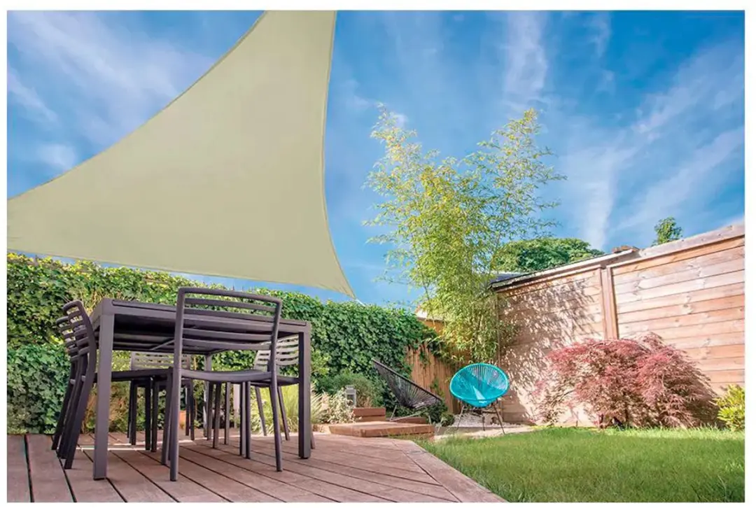 Koopman Schaduwdoek UV50+ Taupe 3.6x3.6x3.6m - afbeelding 3 van 3