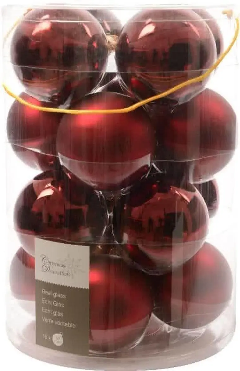 Decoris Glas Kerstballen Ossenbloed