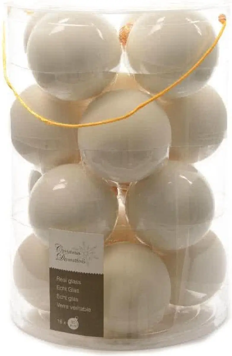 Decoris Kerstballen Set Wit - 16 Stuks - Blinkend & Mat - afbeelding 3 van 3