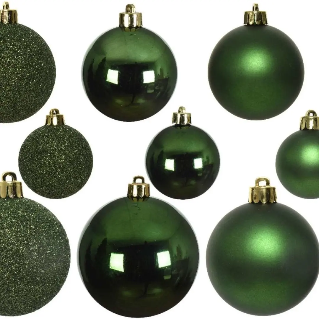 Decoris Kerstballen Set 42-delig - Dennengroen Glas - afbeelding 3 van 3