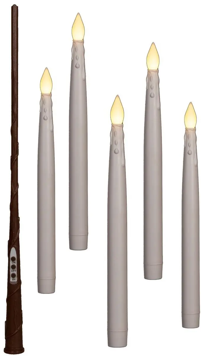 Anna's Collection Zwevende LED Kaarsen 674918 - 5 Stuks - 27cm - Warm Wit