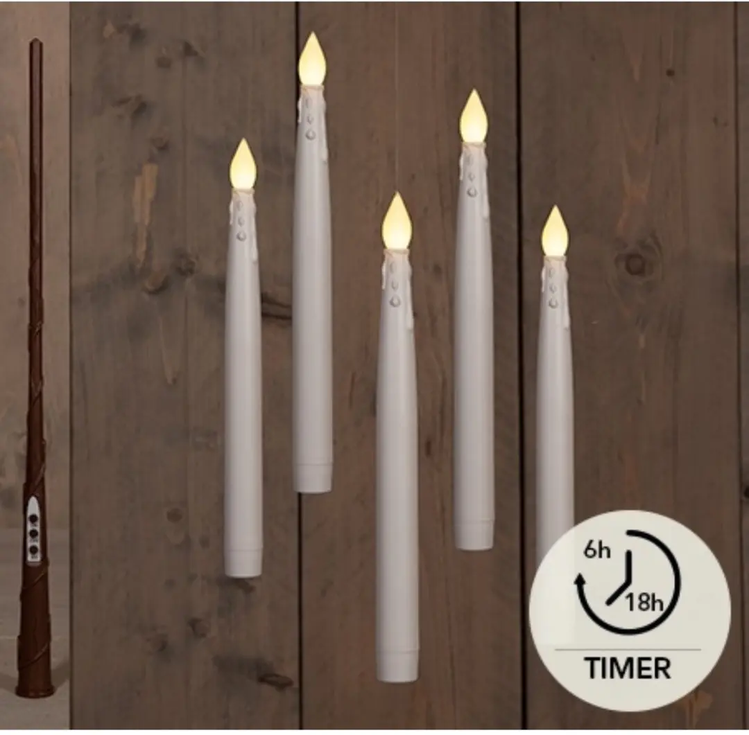 Anna's Collection Zwevende LED Kaarsen 674918 - 5 Stuks - 27cm - Warm Wit