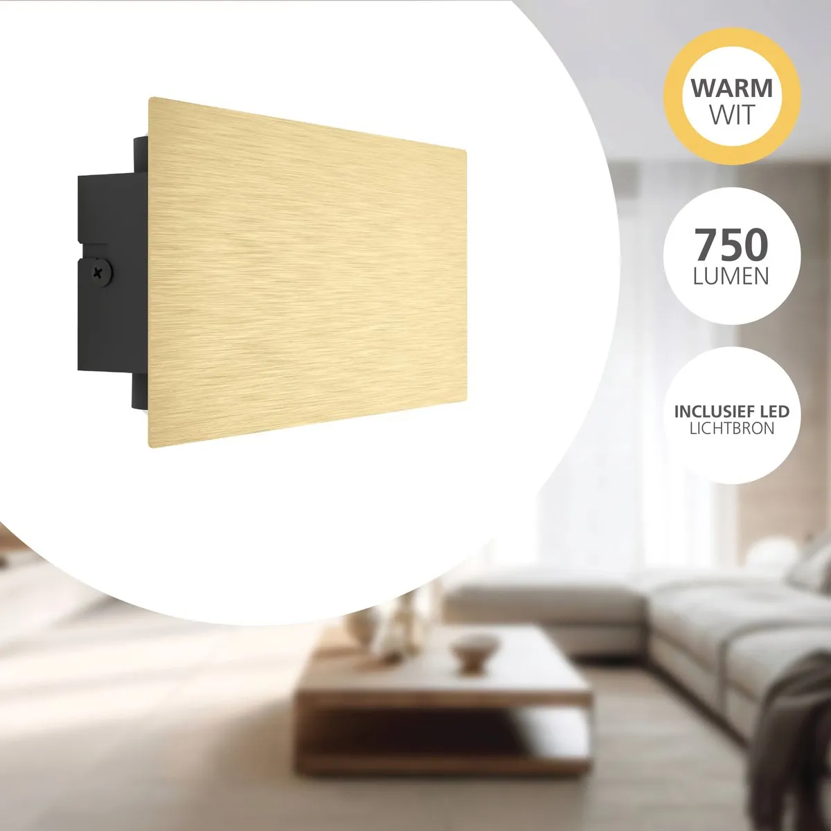 Eglo Talamello Wandlamp LED 20cm - Goud