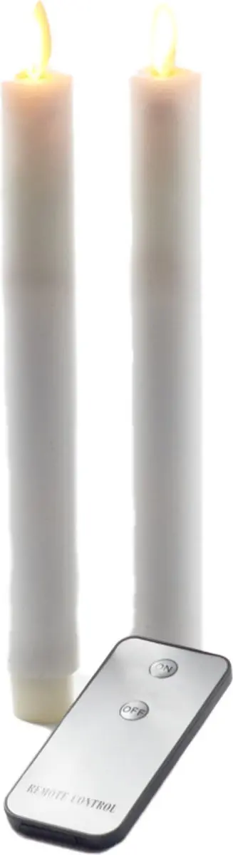 Anna's Collection Led Dinerkaarsen Wit - 2 Stuks