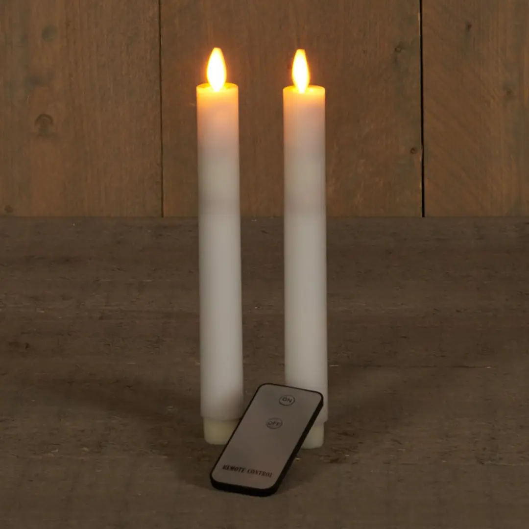 Anna's Collection Led Dinerkaarsen Wit - 2 Stuks
