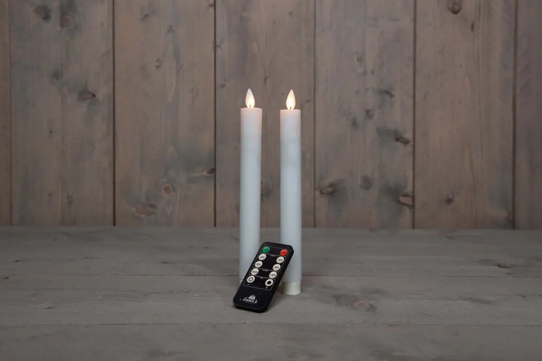 Anna's Collection Led Dinerkaarsen Wit - 2 Stuks
