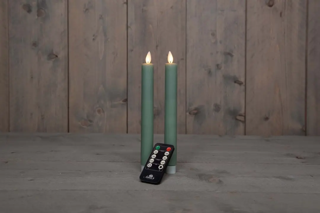 Anna's Collection Led Dinerkaarsen 2 Stuks - Jade Groen