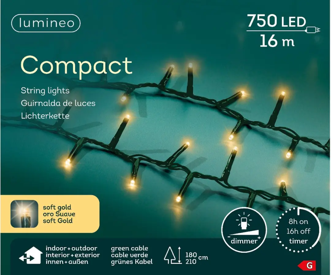 Lumineo Kerstverlichting 16m 750 LEDs Extra Warm Wit