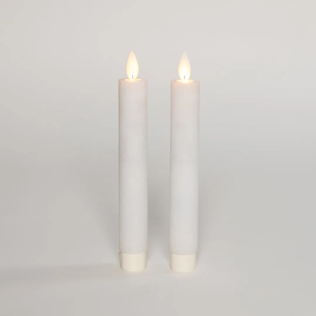Anna's Collection LED Dinerkaarsen 2 Stuks - 18cm - Wit