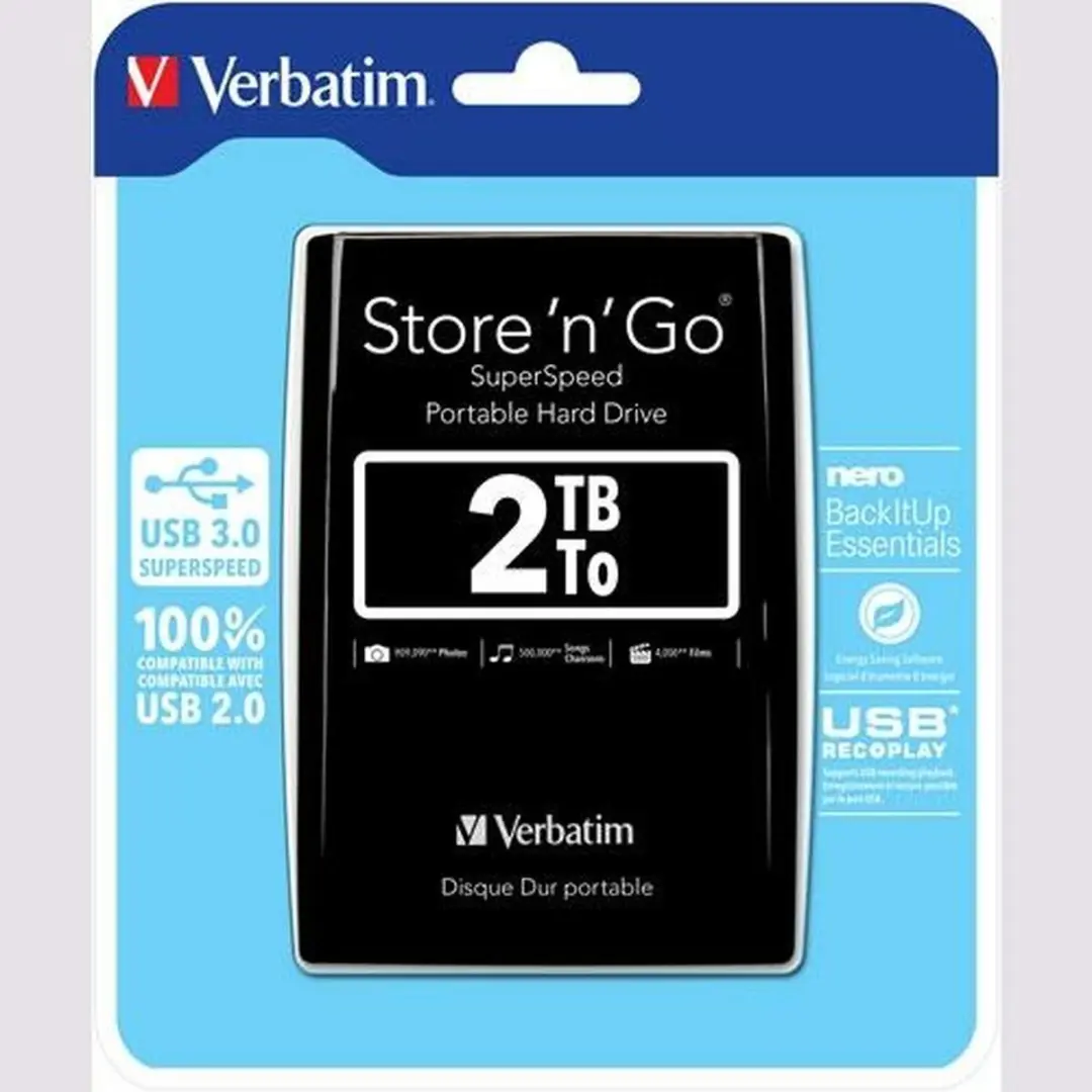Verbatim Store 'n' Go 53177 Externe Harde Schijf 2TB - Zwart - afbeelding 5 van 6