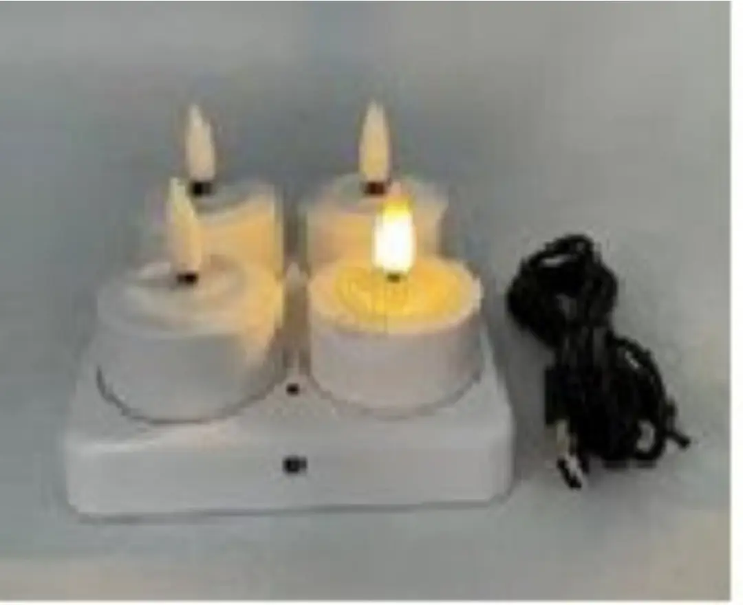 Koopman Oplaadbare LED Theelichtset 4-delig - Wit