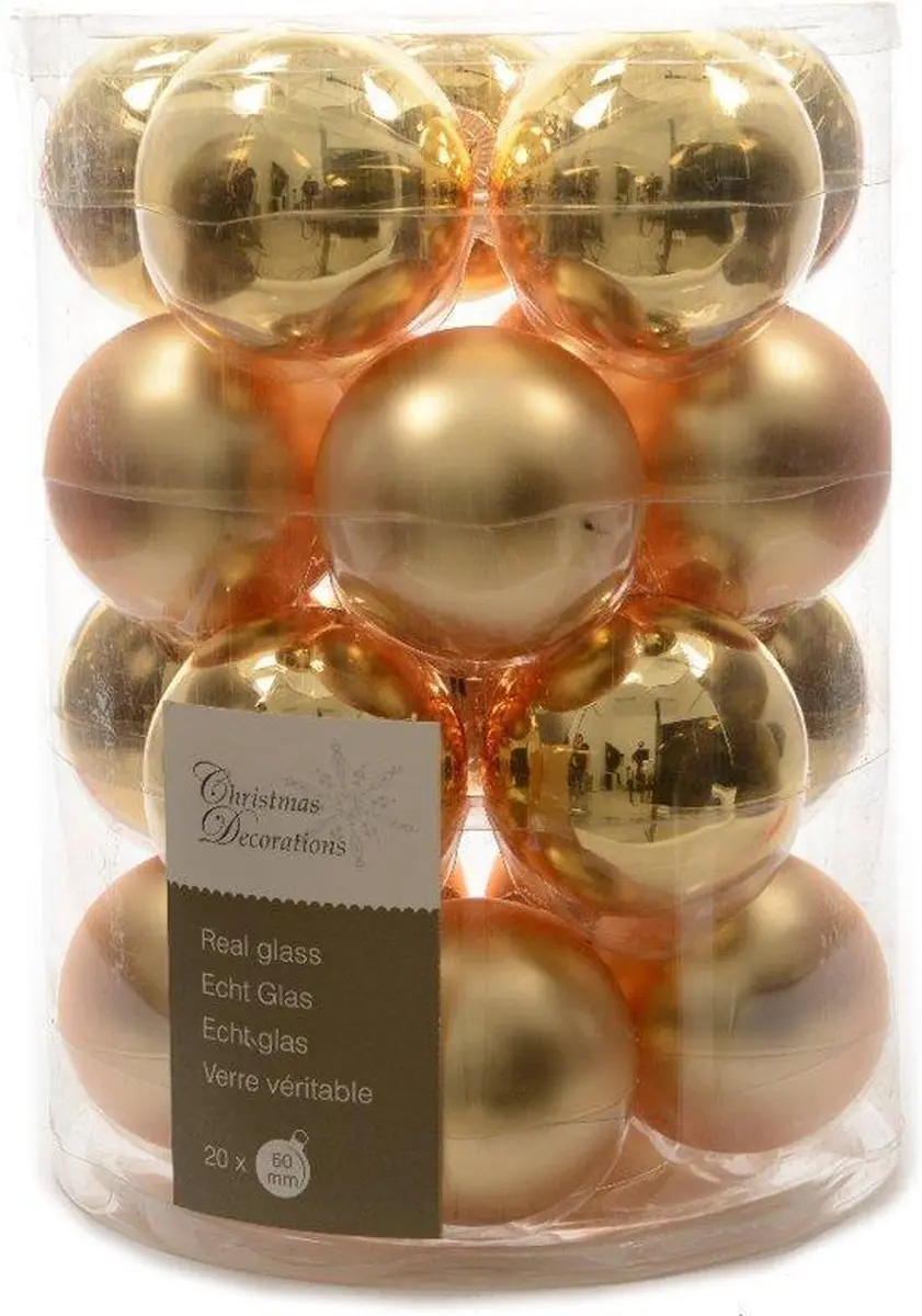 Decoris Kerstballen Lichtgoud 60mm