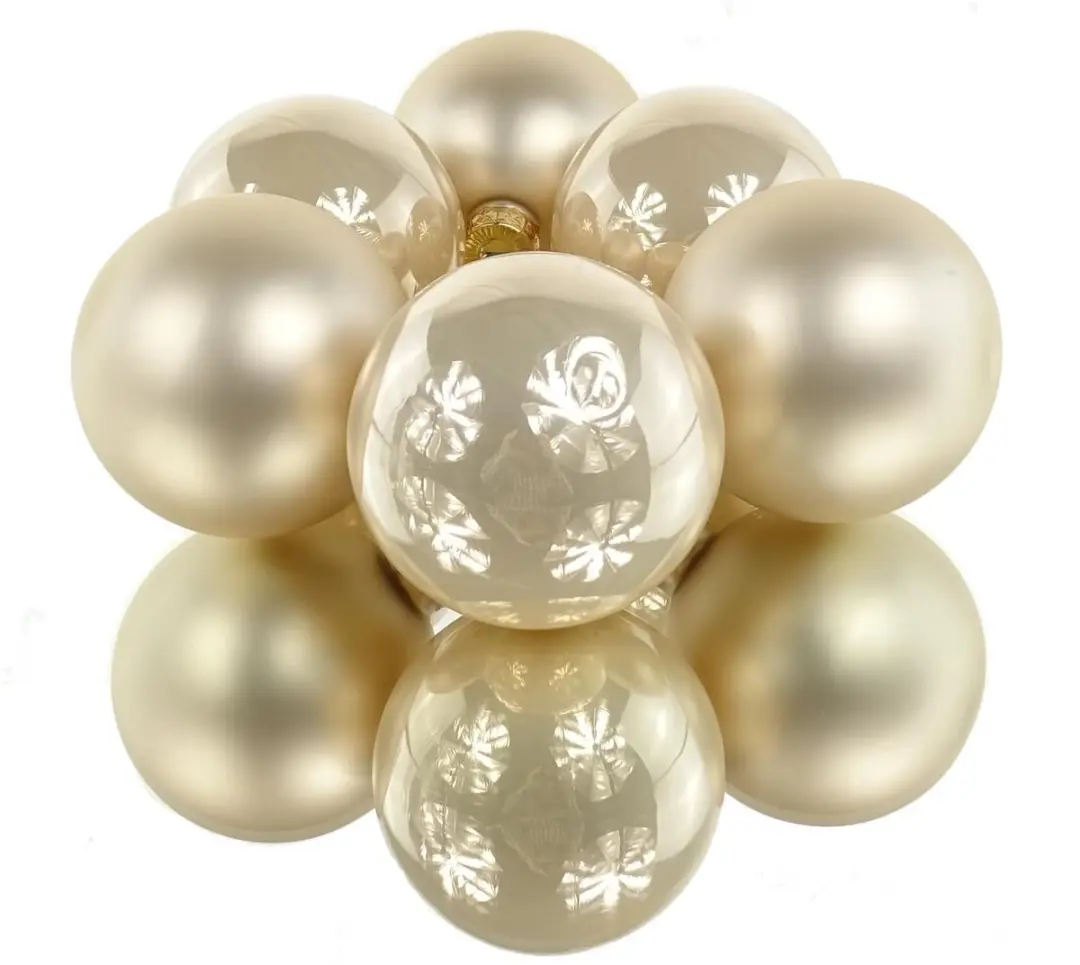 Decoris Kerstballen Parel Emaille 80mm - 6 Stuks Wit - afbeelding 5 van 5