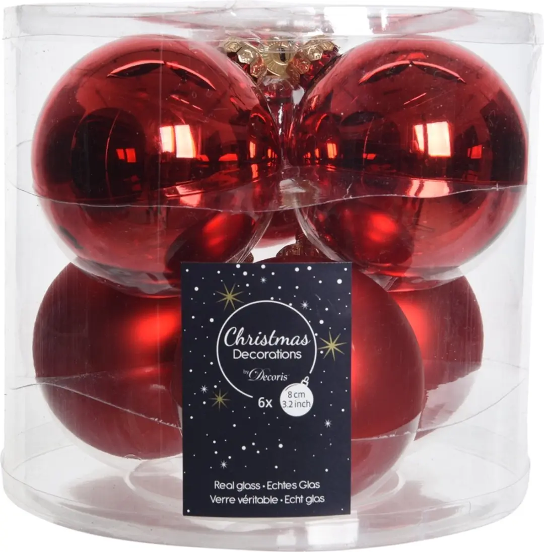Decoris Kerstballen Glas 8cm
