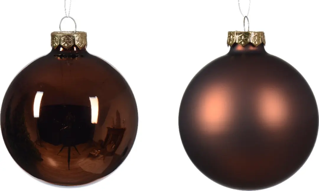 Decoris Glas Kerstbal Ø8cm Espresso