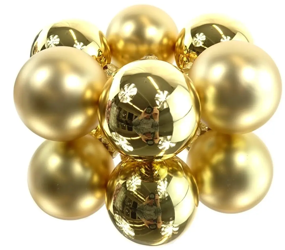 Decoris Kerstballen Glas 8cm - 6 Stuks Goud - afbeelding 5 van 6