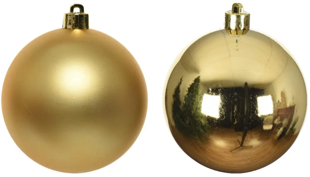 Decoris Kerstballen Glas 8cm - 6 Stuks Goud - afbeelding 4 van 6