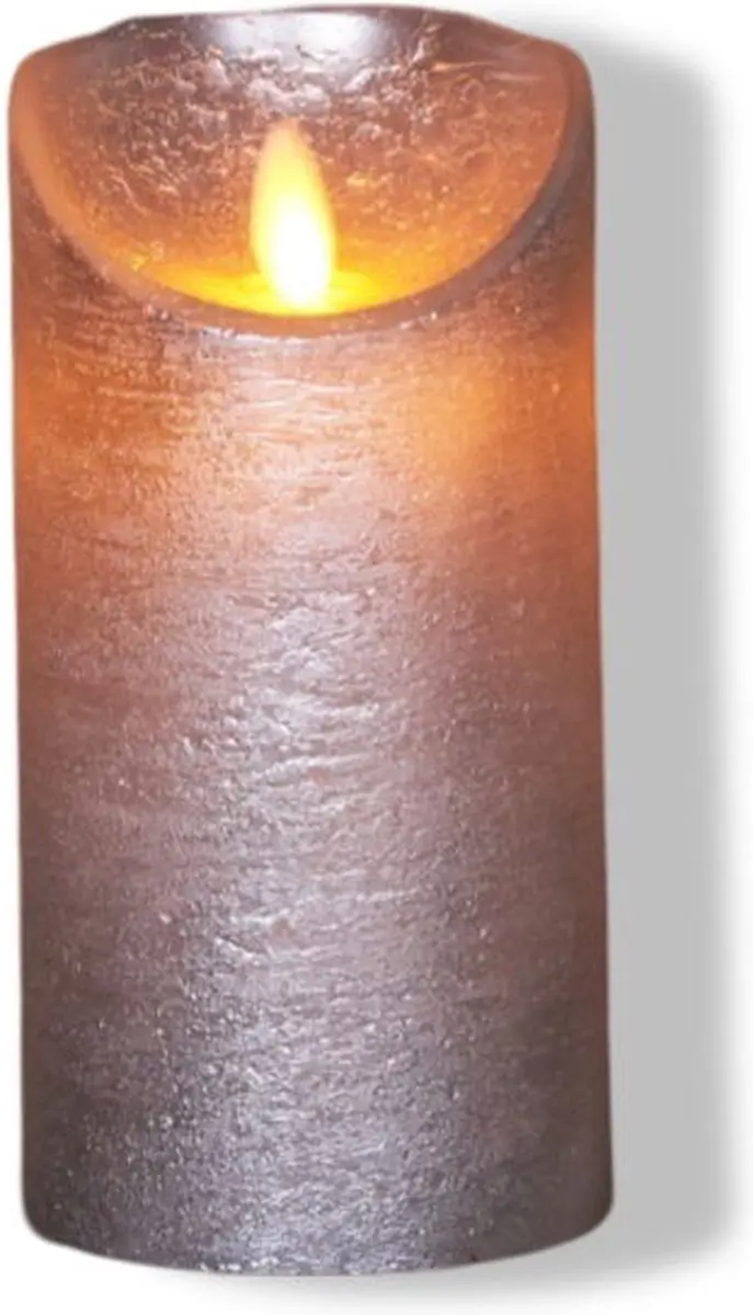Anna's Collection Led Kaars Zilver H15cm - Bewegende vlam