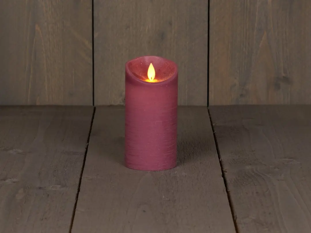 Anna's Collection Led Kaars Oudroze H15xD7,5cm - Warm wit licht