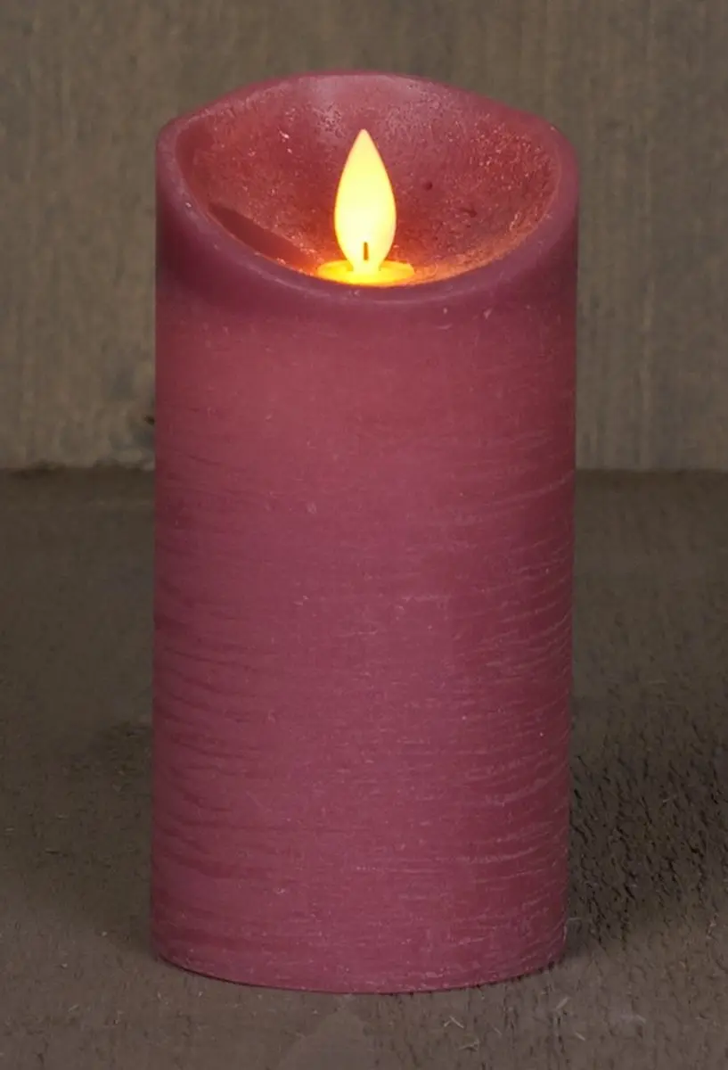 Anna's Collection Led Kaars Oudroze H15xD7,5cm - Warm wit licht