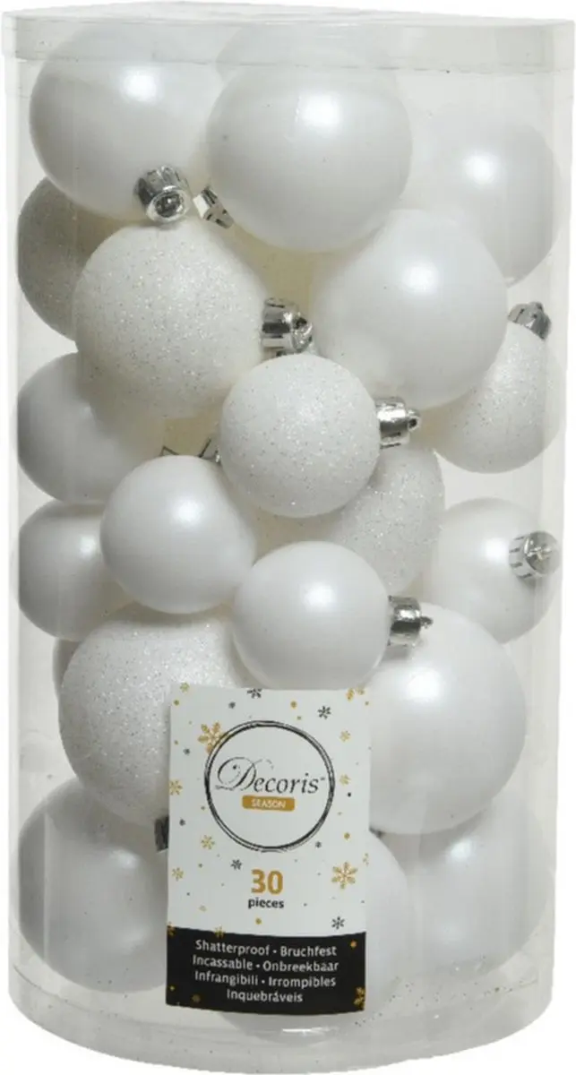 Decoris Kerstballen Wit