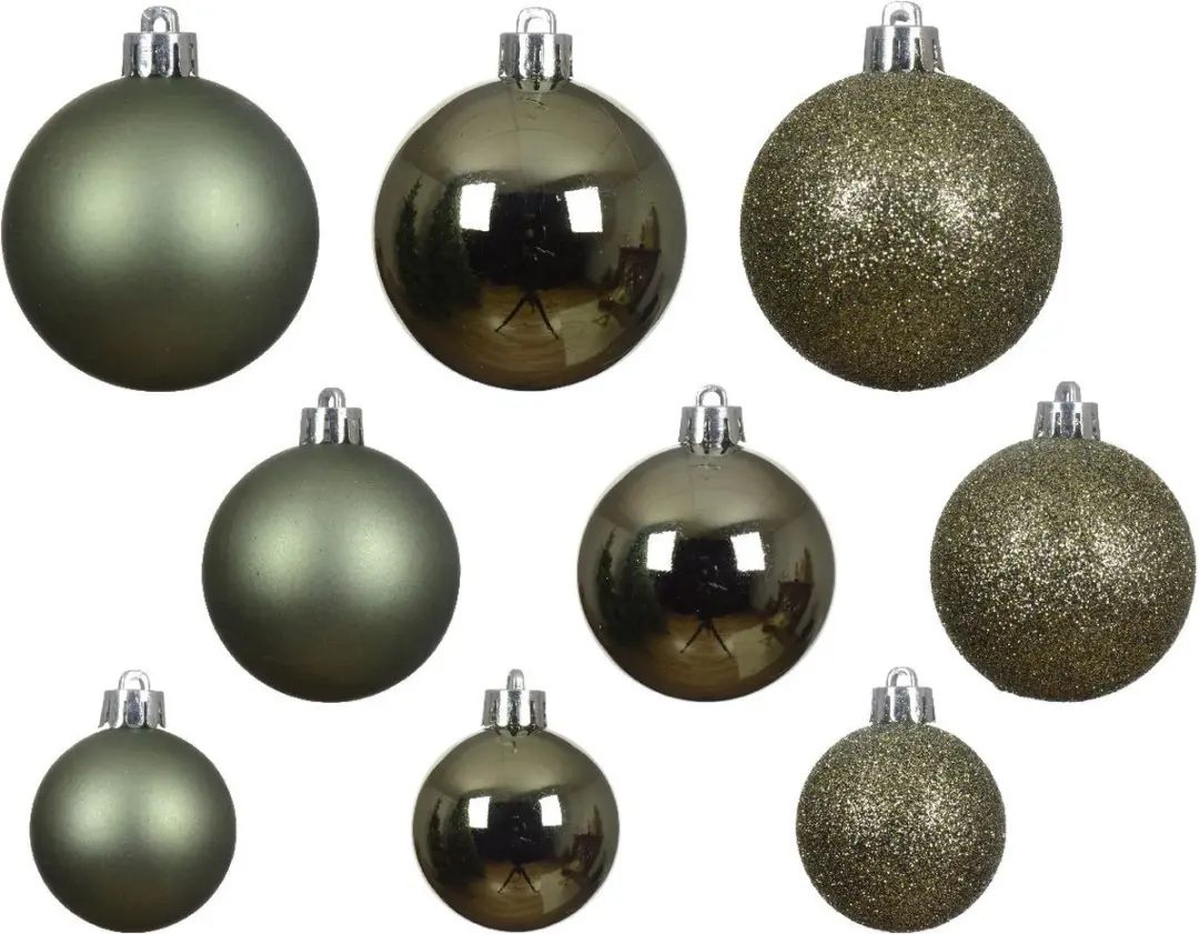 Decoris Kerstbal Assortiment - Rosemarijn - Groen