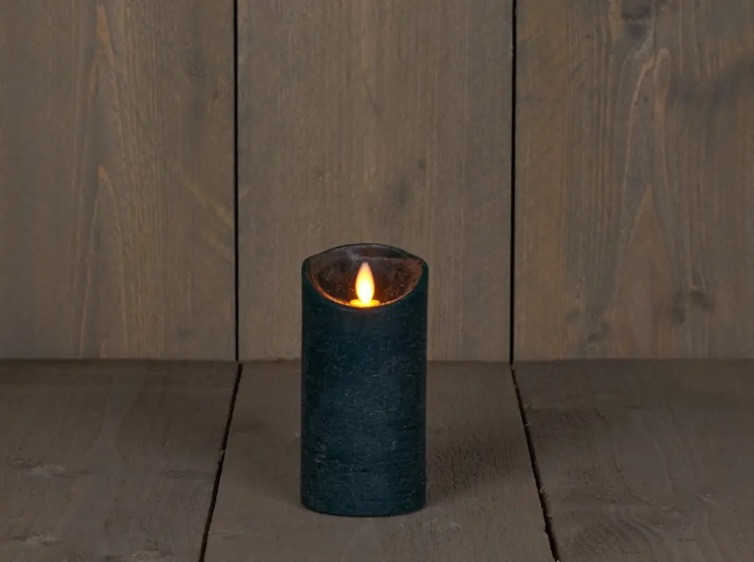 Anna's Collection Led Kaars Stompkaars 15x7,5cm - Antiek Groen