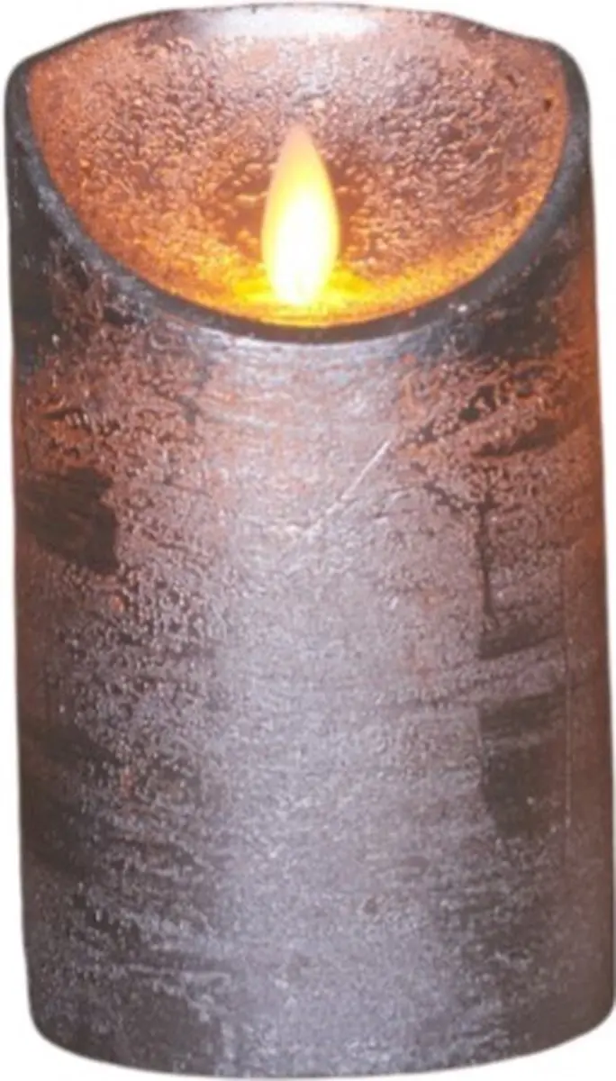 Anna's Collection Led Kaars Zilver H12,5xD7,5cm - Warm wit licht