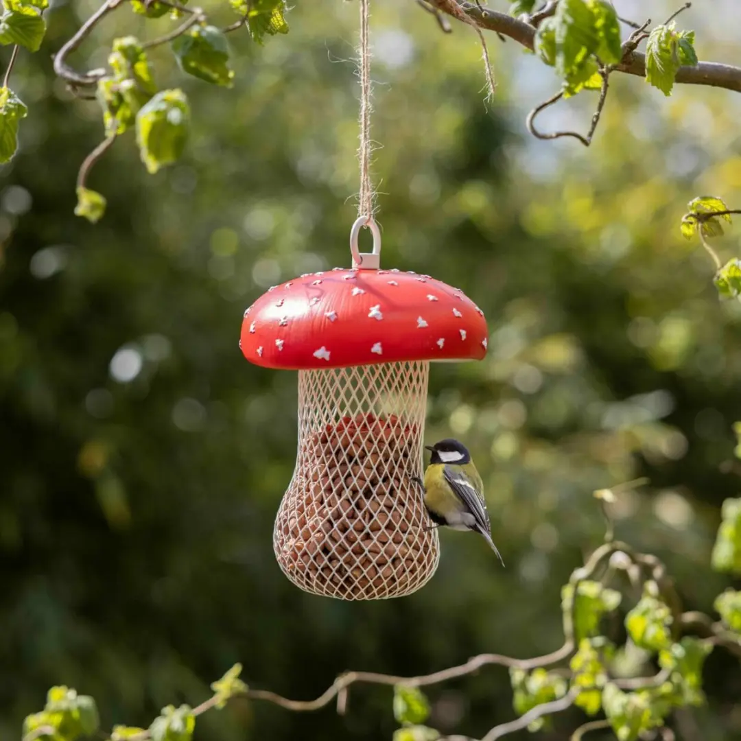 Esschert Design Voedersilo Noten Fungi - Rood