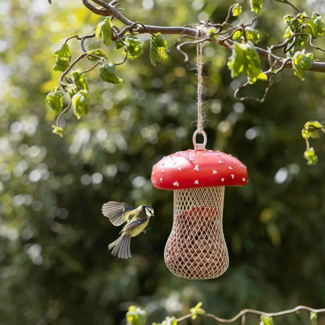 Esschert Design Voedersilo Noten Fungi - Rood