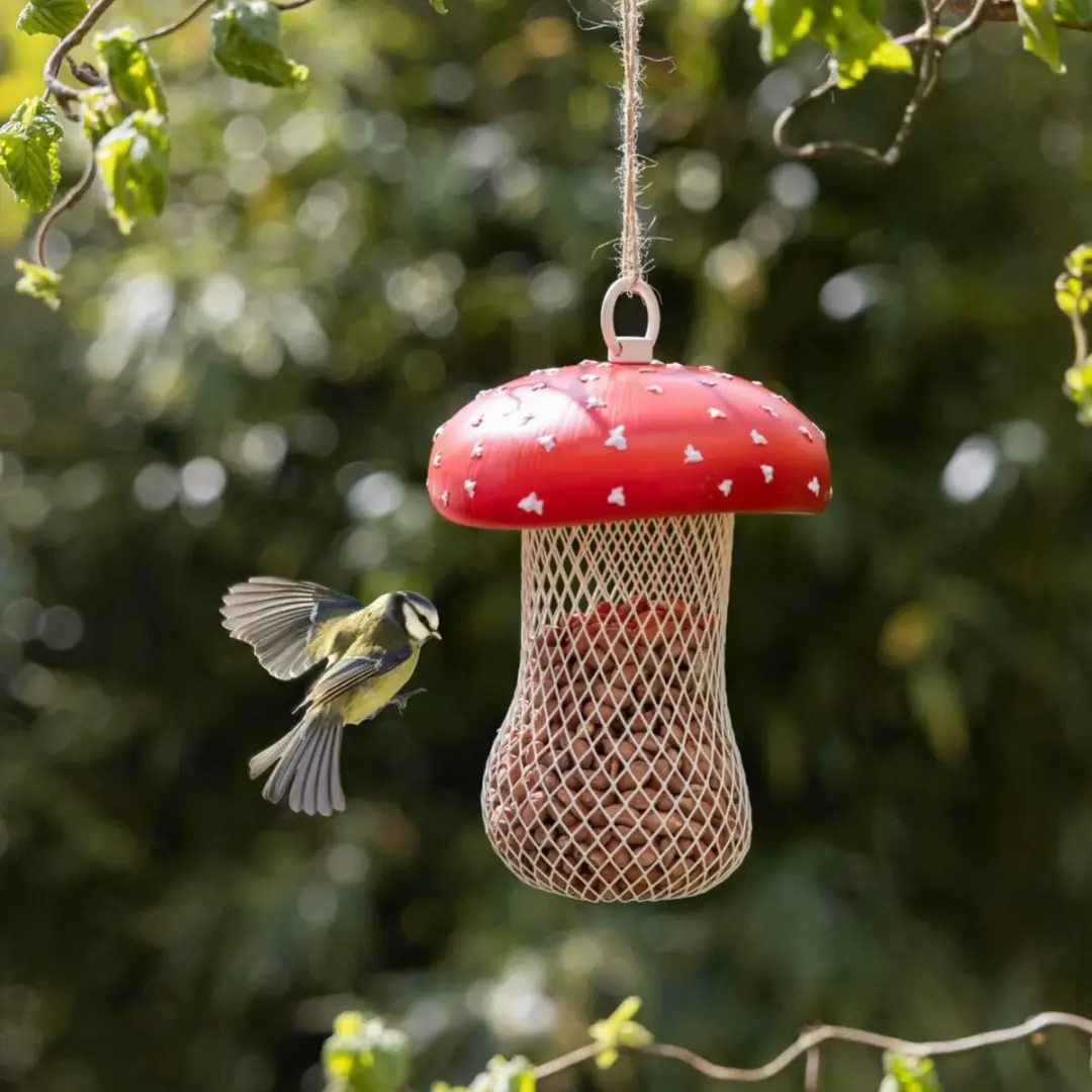 Esschert Design Voedersilo Noten Fungi - Rood