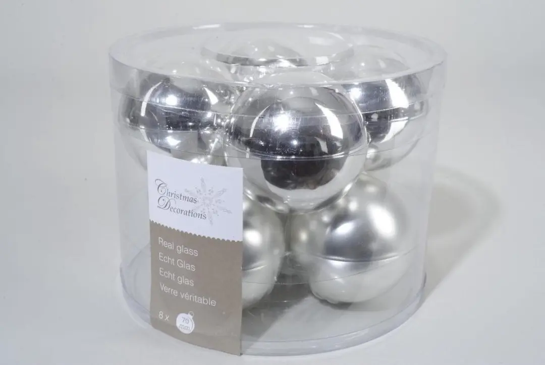 Decoris Kerstballen Glas Mix - Ø7cm - Multi