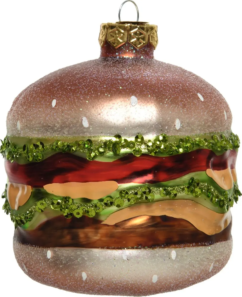 Decoris Kerst Ornament Hamburger 9x10,3cm