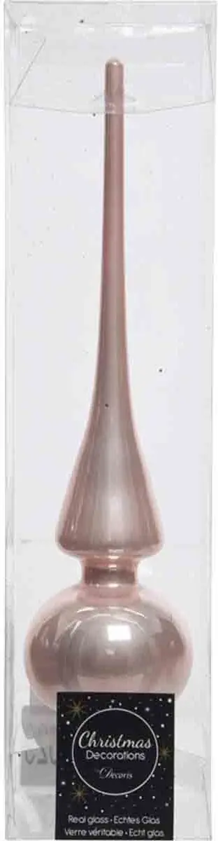 Decoris Kerstboompiek Glas - Poederroze 26cm