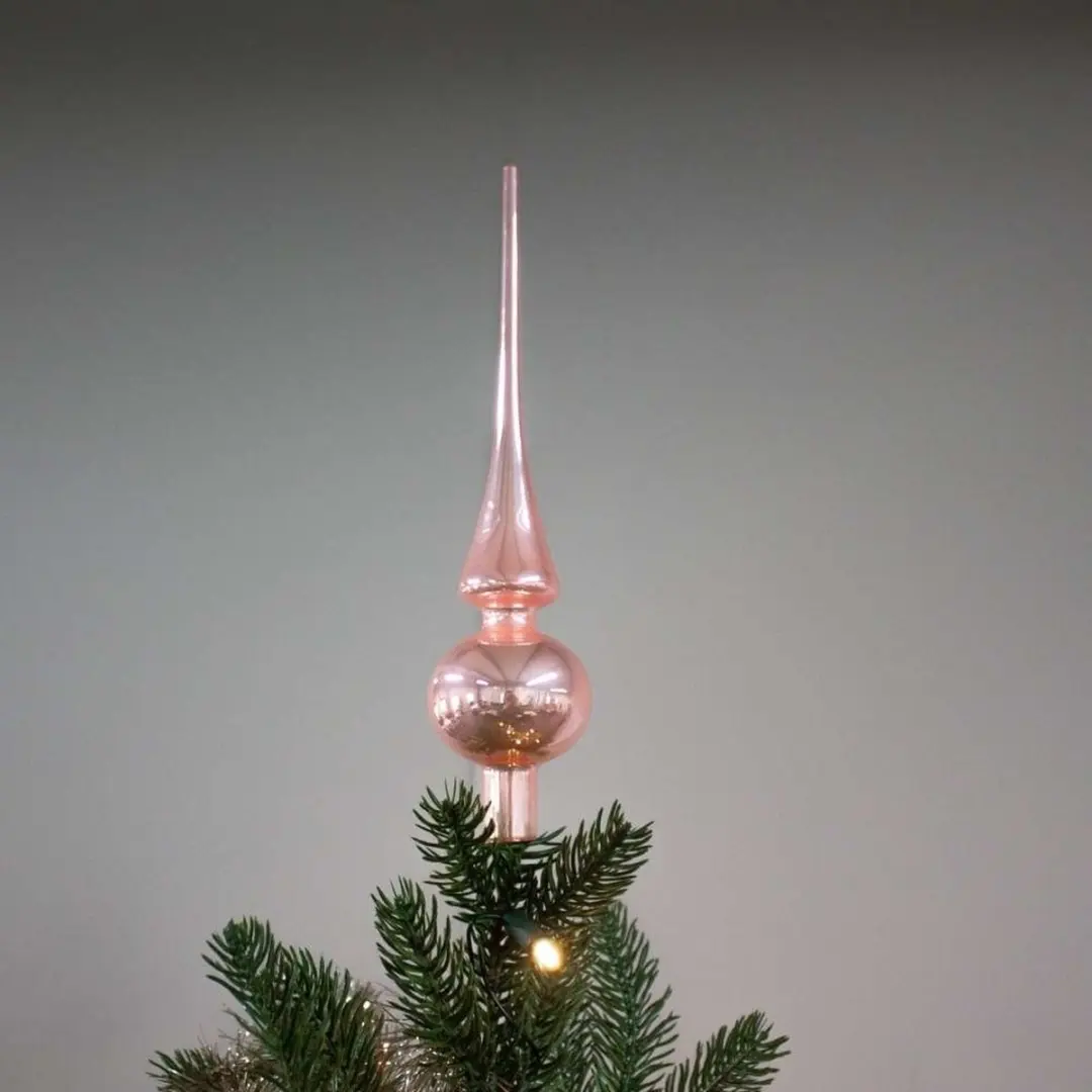 Decoris Kerstboompiek Glas - Poederroze 26cm