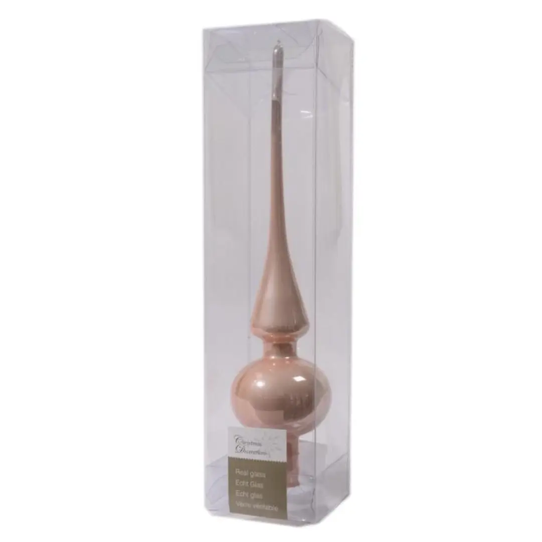 Decoris Kerstboompiek Glas - Poederroze 26cm