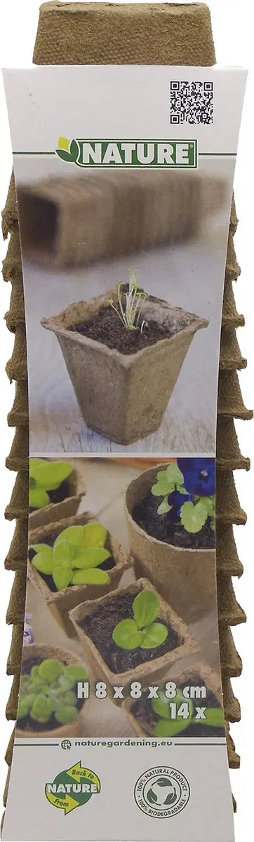 Nature Biopot 8x8cm Stekpotjes - 14 Stuks - afbeelding 4 van 5
