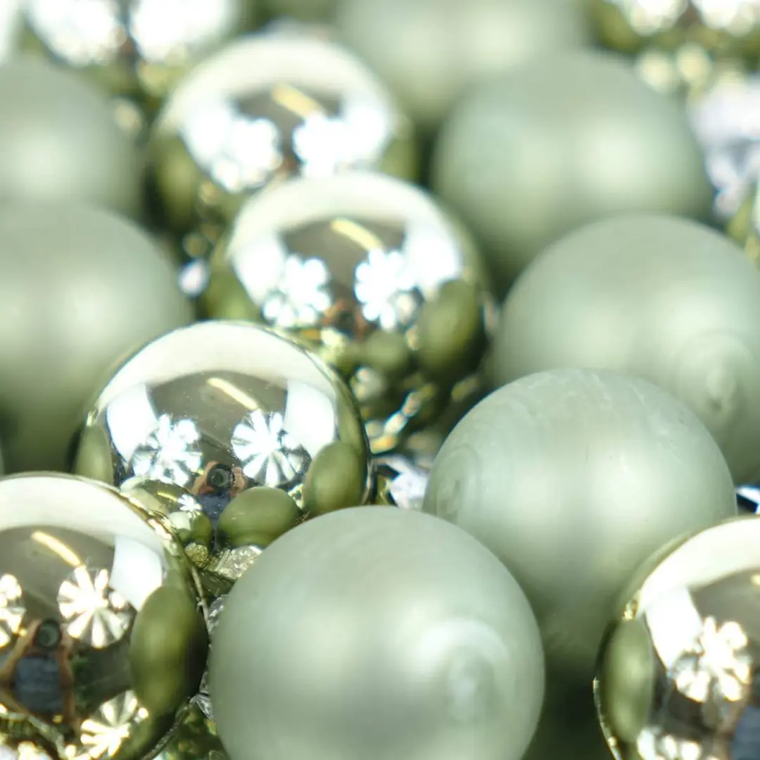 Decoris Kerstbal Glas Ø2.5cm - Groen - 24 Stuks