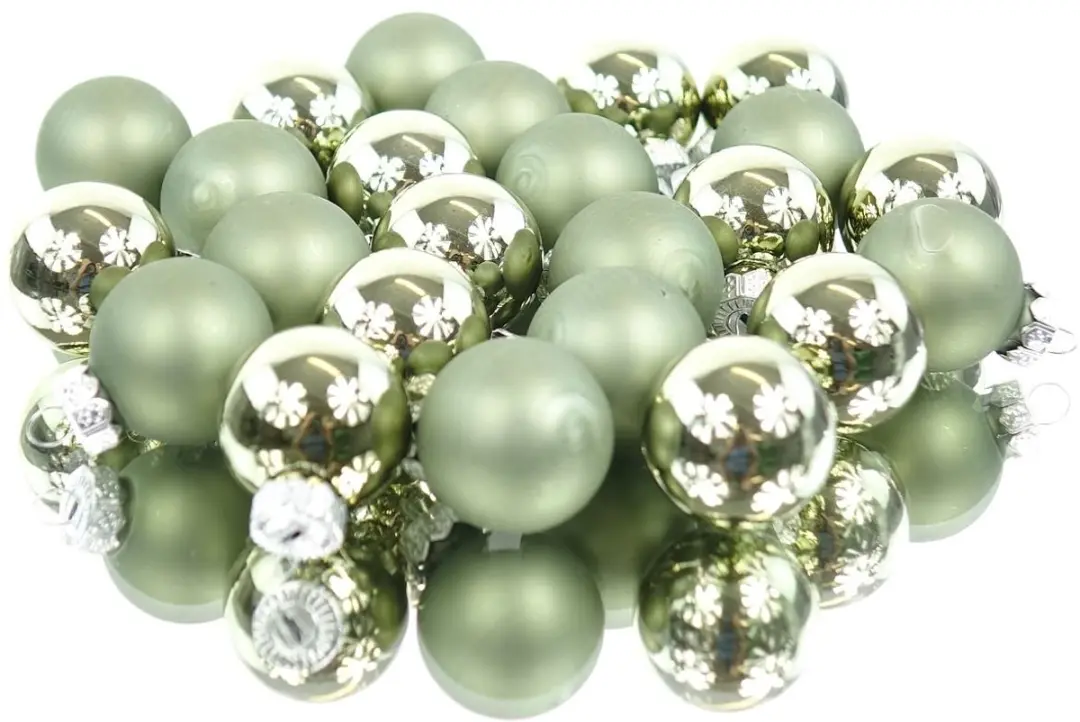 Decoris Kerstbal Glas Ø2.5cm - Groen - 24 Stuks