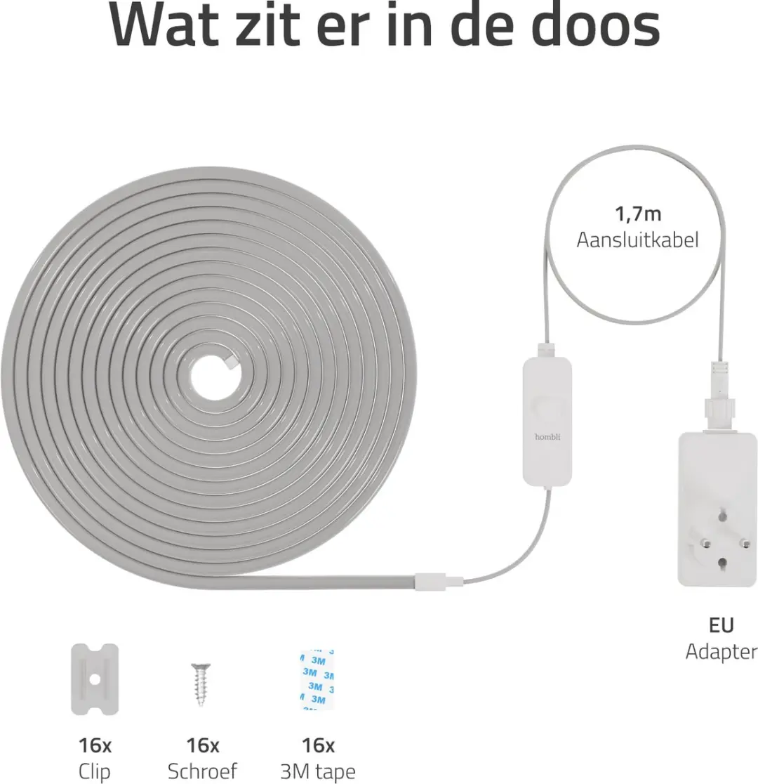 Hombli Slimme Neon Rope 5m RGBIC - App-bestuurd - IP65