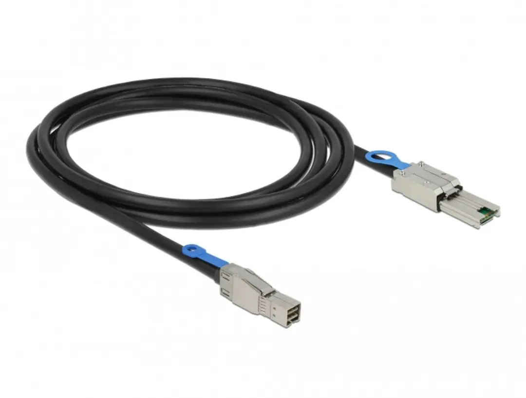 Delock Mini-SAS HD SFF-8644 naar SFF-8088 Kabel - 2m - afbeelding 2 van 2
