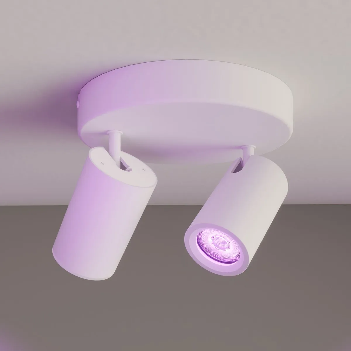 LEDVION SMART LED Plafondspot 2-lichts 4.9W RGB+CCT GU10 - Wit