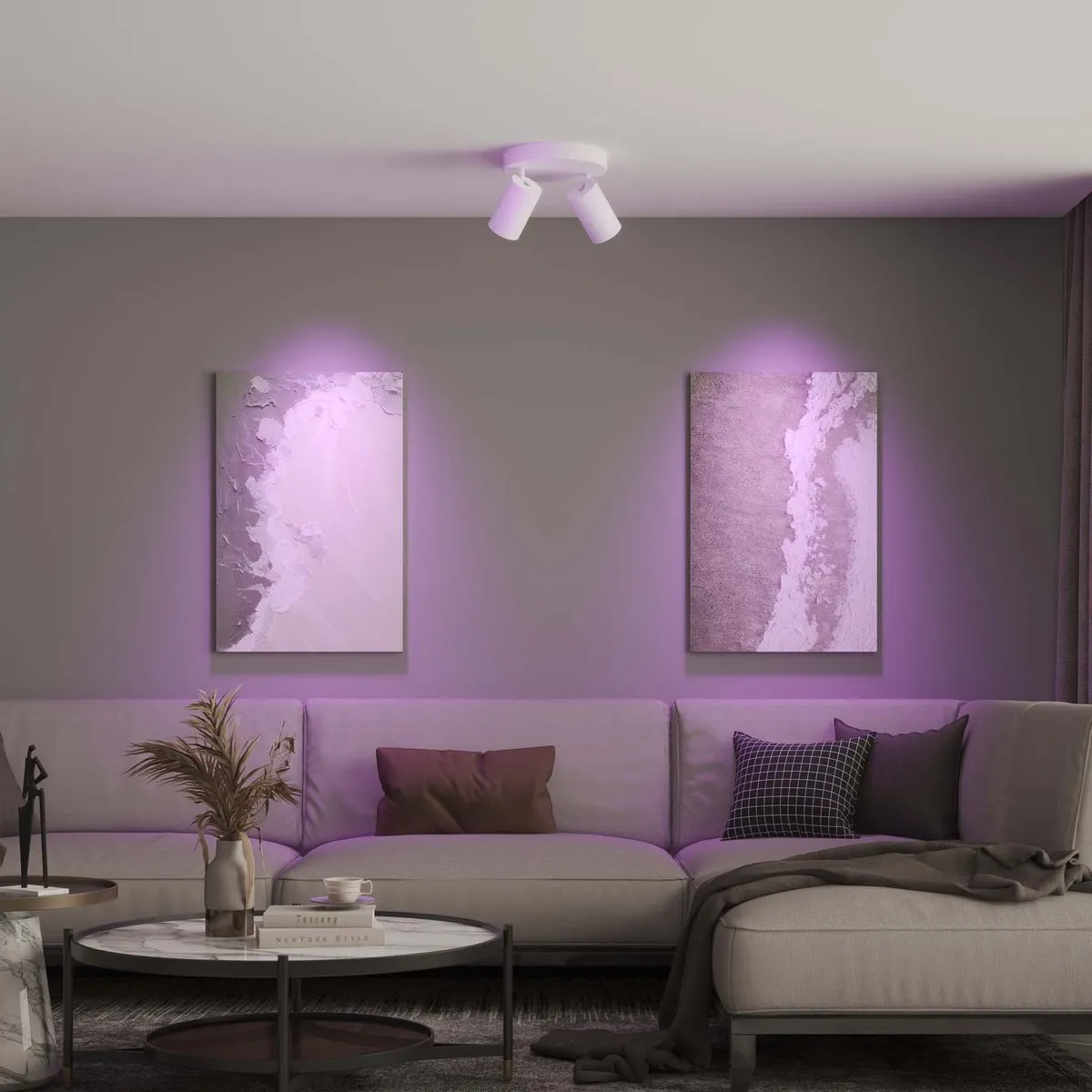 LEDVION SMART LED Plafondspot 2-lichts 4.9W RGB+CCT GU10 - Wit - afbeelding 6 van 6