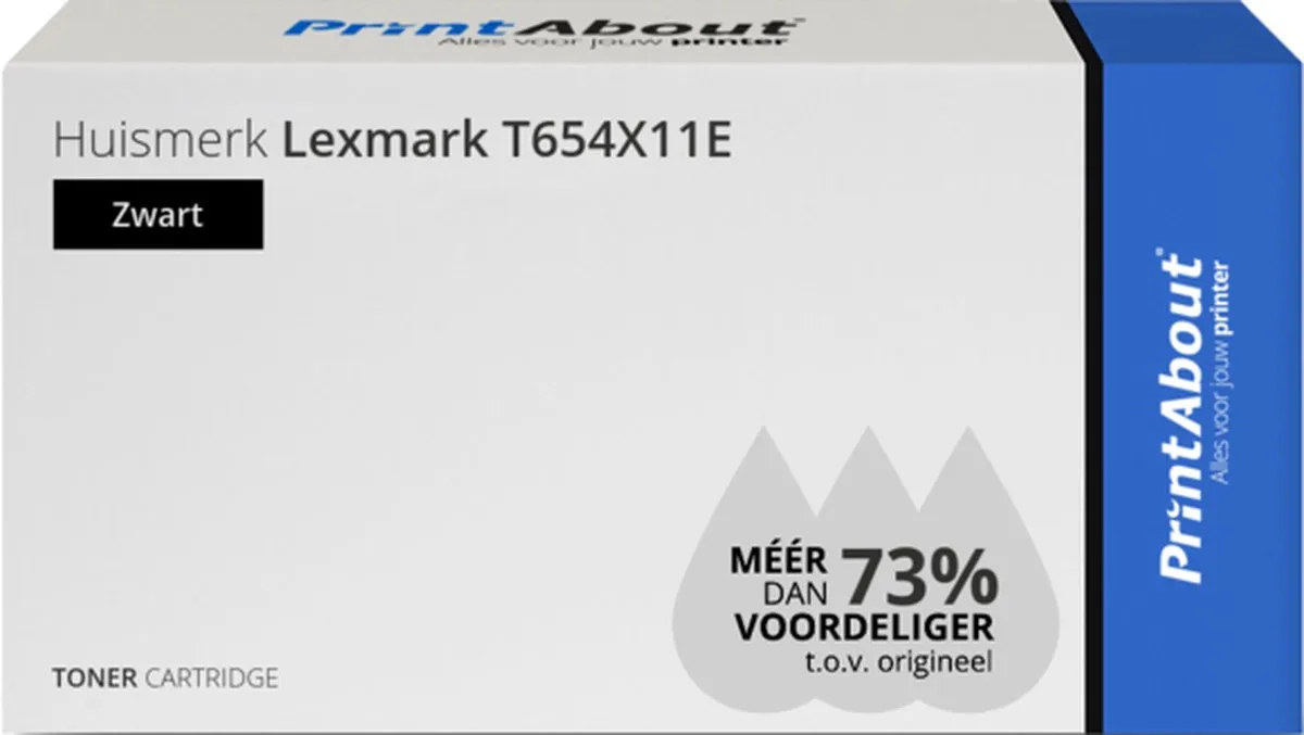 PrintAbout Lexmark T654X11E Toner - Zwart - 40.000 pagina's