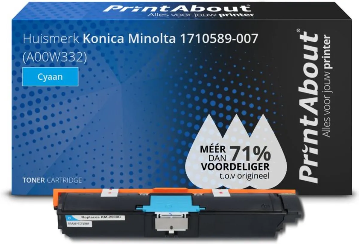 PrintAbout Huismerk Konica Minolta 1710589-007 Toner Cyaan - 5.000