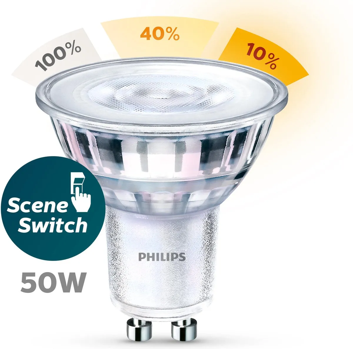 Philips LED Spot SceneSwitch GU10 4.8W Warmwit